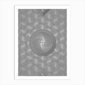 Geometric Glyph Sigil with Hex Array Pattern in Gray n.0147 Art Print