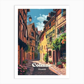 Colmar France Streetview Travel Illustration Art Print