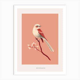 Minimalist Mockingbird 2 Bird Poster Art Print