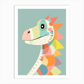 Colourful Dinosaur Thescelosaurus 2 Art Print