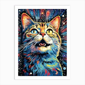 Stellar Furflame, Psychedelic Cats series Art Print