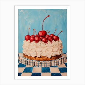 Cake Blue Checkerboard 2 Art Print