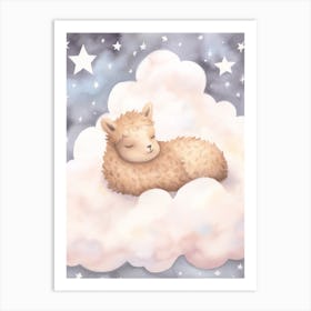 Sleeping Baby Alpaca 2 Art Print