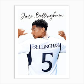 Jude Bellingham Inspired Football Gift Art Print