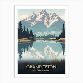Teton National Park Vintage Travel Poster 8 Art Print