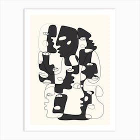 Abstract Faces 2 Art Print