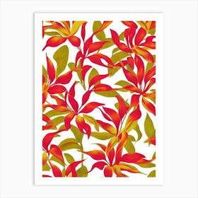 Heliconia Floral Print Warm Tones 1 Flower Art Print