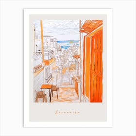 Essaouira Morocco 2 Orange Drawing Poster Art Print