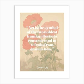 Art Quote By Simone Weil Art Print