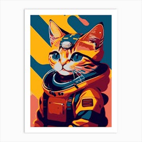 Astronaut Cat Art Print