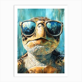 Sea Turtle In Sunglasses 5 Art Print