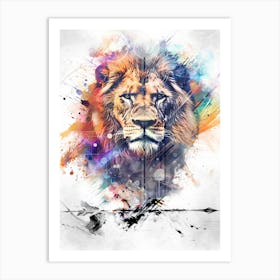 Poster Lion Africa Wild Animal Illustration Art 08 Art Print