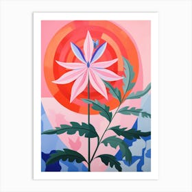 Bee Balm 2 Hilma Af Klint Inspired Pastel Flower Painting Art Print