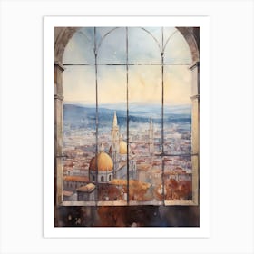 Winter Cityscape Florence Italy Art Print