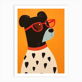 Little Bear Wearing Sunglasses Art Print