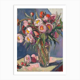 Peonies In A Vase Art Print