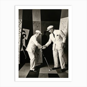 Two Men Shaking Hands Art Print