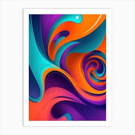 Abstract Colorful Waves Vertical Composition 72 Art Print