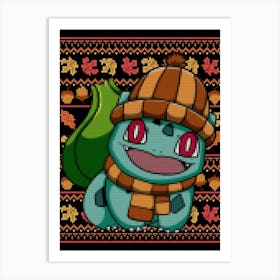 Fall Bulbasaur Sweater Art Print