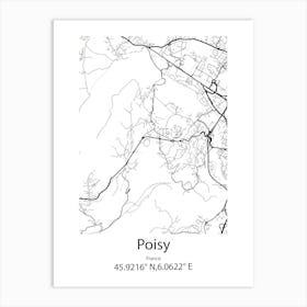 Poisy,France Minimalist Map Art Print