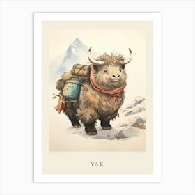 Beatrix Potter Inspired  Animal Watercolour Yak 2 Art Print