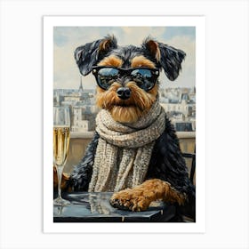 Fancy Airedale 5 Art Print