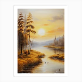 226.Golden sunset, USA. Art Print Art Print