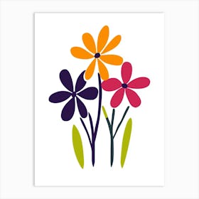 Flowers On A White Background 12 Art Print