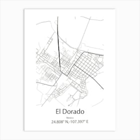 El Dorado Hills,United States Minimalist Map Art Print