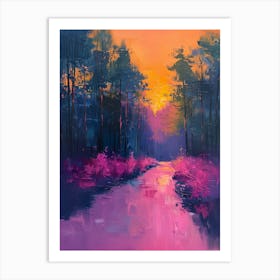 Sunset In The Woods 3 Art Print