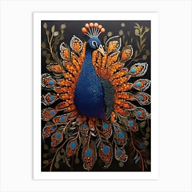 Default Australian Aboriginal Dot Painting Style Art Peacock 0 (2) Art Print