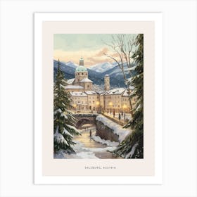 Vintage Winter Poster Salzburg Austria 3 Art Print