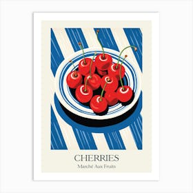 Marche Aux Fruits Cherries Fruit Summer Illustration 3 Art Print