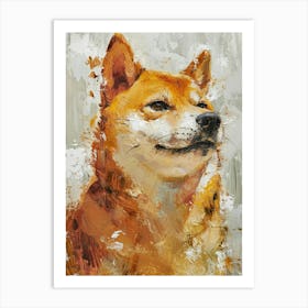 Shiba Inu Acrylic Painting 7 Art Print