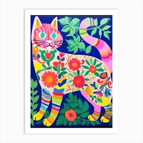 Maximalist Animal Painting Cat 4 Art Print