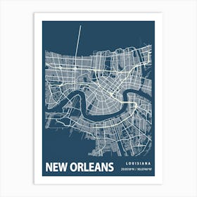 New Orleans Blueprint City Map 1 Art Print