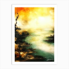 Encaustic Colors - Surreal Creek Art Print