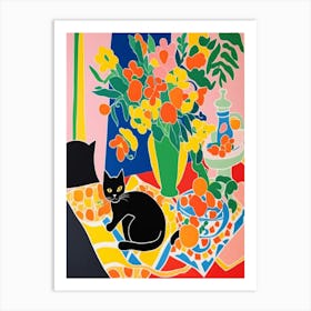 Cat And Oranges Style Henri Matisse Art Print