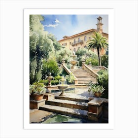 Giardino Di Boboli Italy Watercolour Painting  4 Art Print