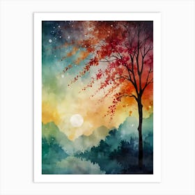 Watercolor Tree Painting 4 Art Print