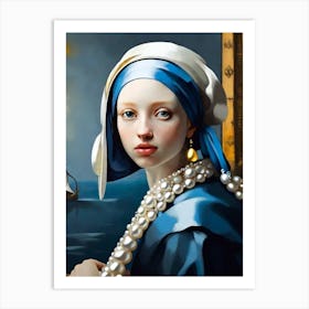 Study Girl With A Pearl Earing Art Print