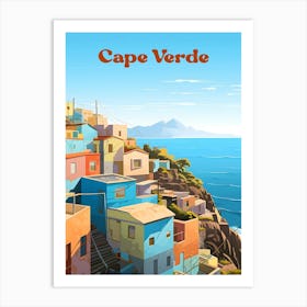 Cape Verde Africa Coastal Modern Travel Illustration Art Print