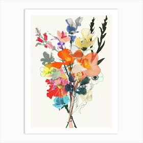 Snapdragon 1 Collage Flower Bouquet Art Print