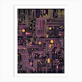 Circuit Board Pattern Art Print