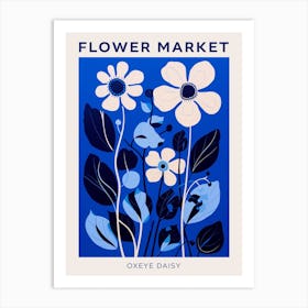 Blue Flower Market Poster Oxeye Daisy 1 Art Print