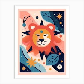 Leo Illustration Zodiac Star Sign 3 Art Print