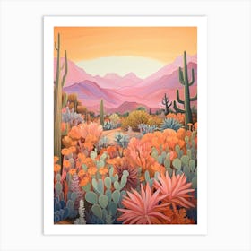 Cactus And Desert Painting 10 Art Print