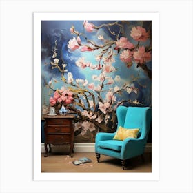 Cherry Blossom Mural art print Art Print