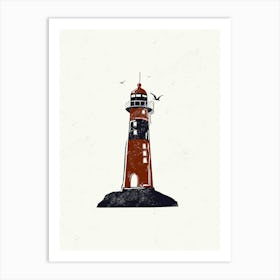 Lighthouse Linocut Art Print