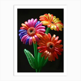 Bright Inflatable Flowers Gerbera Daisy 3 Art Print